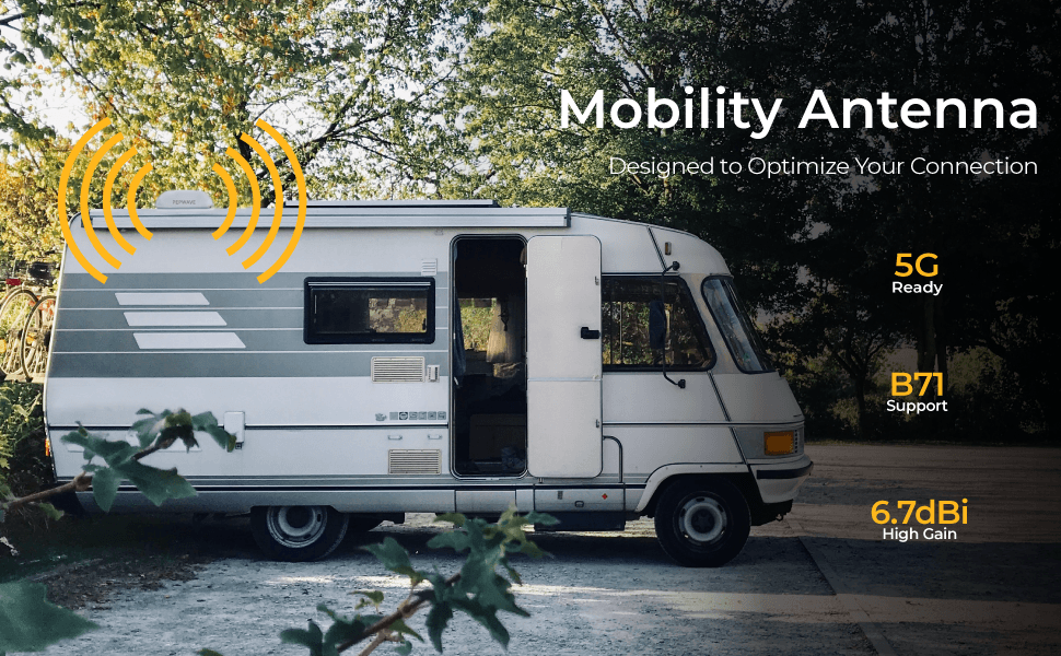 Peplink Mobility 42G Antenna | ANT-MB-42G-S-B-6 | 5G/4G LTE | GPS | Dual-Band Wi-Fi | 2 m Cable | Black | SMA M/RP-SMA M - Image 5