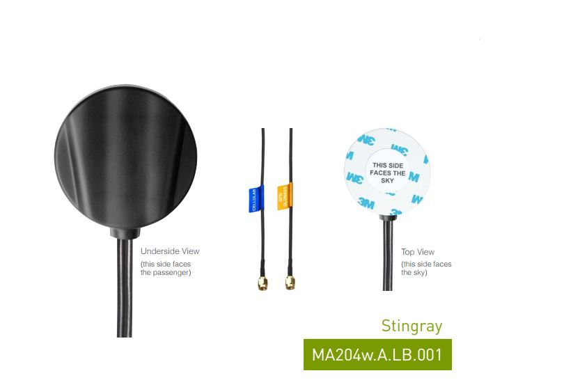 Taoglas MA204w.A.LB.001 Window / Adhesive Mount Cellular / GNSS-GPS combo