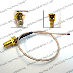 Embedded Works EW-CA23 RF Cable Assembly | u.FL (I-PEX/MHF1) to SMA | RG178 400 mm (1.3 ft)