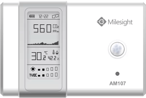 Milesight AM107 LoRaWAN Ambiance Sensor | AM107-915M | Temp/Humidity/CO₂/Light/Motion/TVOC/Pressure | US915