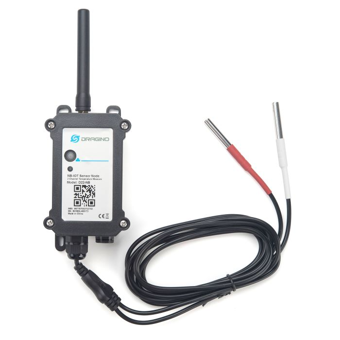 Dragino D22-NB Outdoor Temperature Sensor | Cellular NB-IoT | 2 Probes | North America | D22-NB-US915