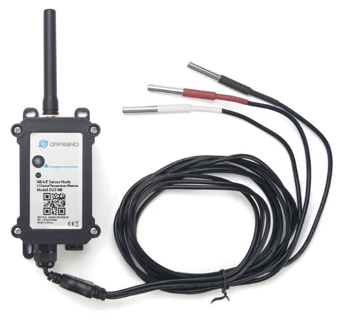 Dragino D23-NB Outdoor Temperature Sensor | Cellular NB-IoT | 3 Probes | North America | D23-NB-US915