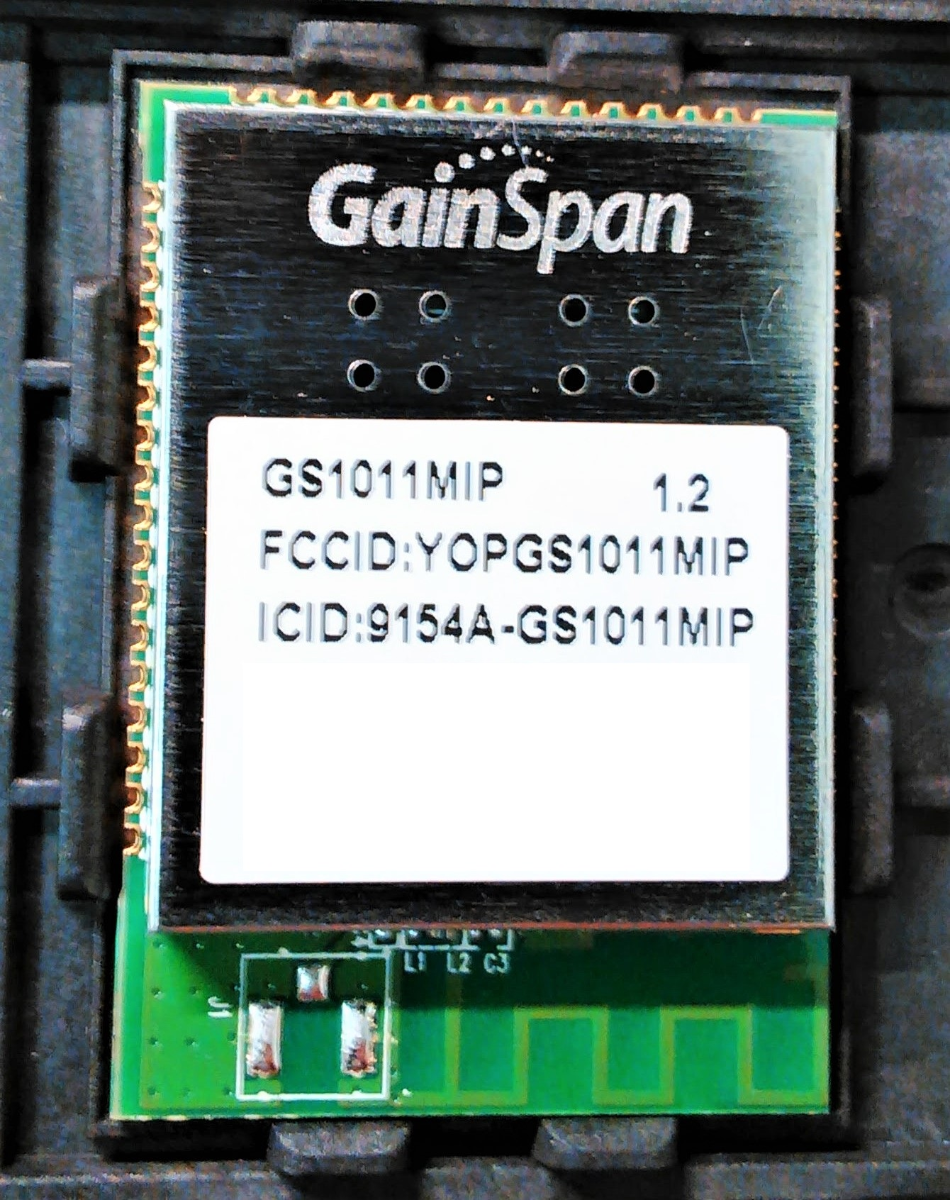 GainSpan GS1011MIP Low-Power Wi-Fi Module with Internal PA PCB Trace Antenna