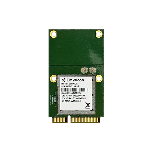 EmWicon WMX7203-1F mPCIe | 802.11ax Wi-Fi 6E | BT 5.2 | 2×2 u.FL/I-PEX | Qualcomm QCA2066-5