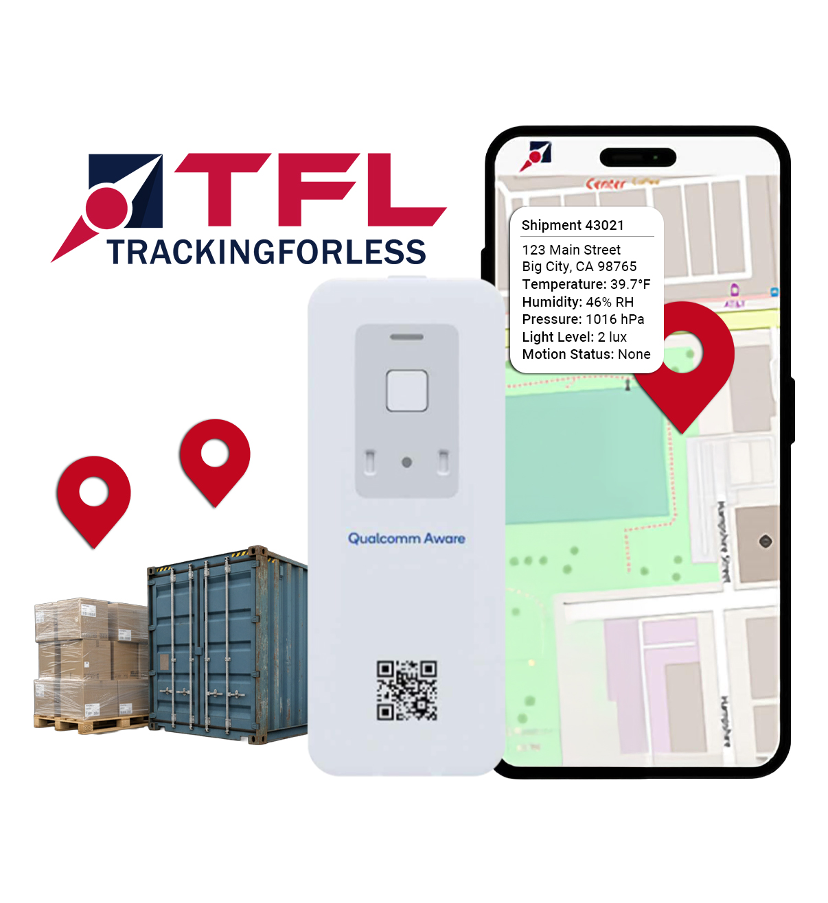 Qualcomm QTS110 Aware Global Tracker (Supported in 200+ Countries) | Multi Location-Tech (GNSS, Cell Site, Wi-Fi) | Advance Sensors (temp, humidity, pressure, light, tilt) | Rechargeable Long-Life Battery