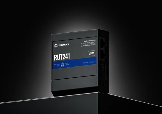 Teltonika RUT241 Industrial Cellular Router with eSIM Support | Universal PSU | RUT241233000