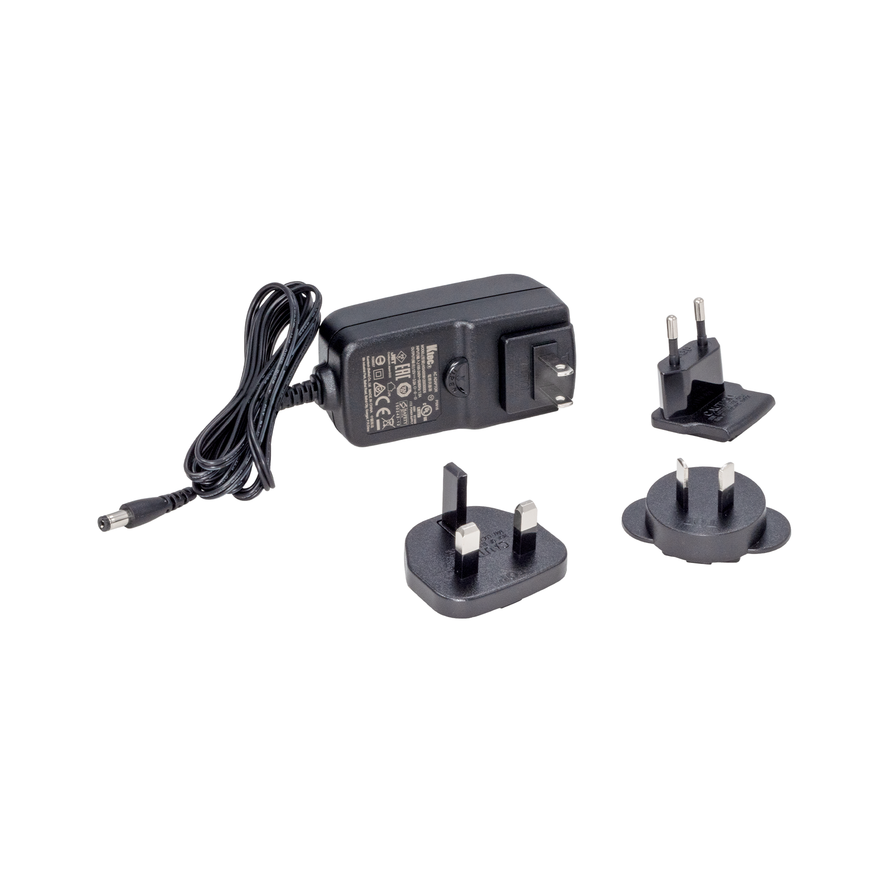 Cradlepoint 12V Barrel Power Supply | 1.8M Cable | US-UK-EU-AU Multi-Region Adapters | 170863-000