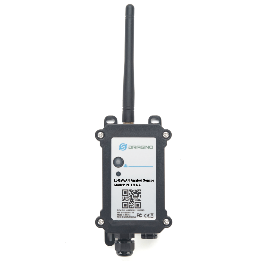 Dragino PS-LS-NA Analog to IoT Converter | LoRaWAN US915 | Solar Powered + Rechargeable Battery | 4-20mA & 0-30V Inputs | M12 Waterproof Enclosure