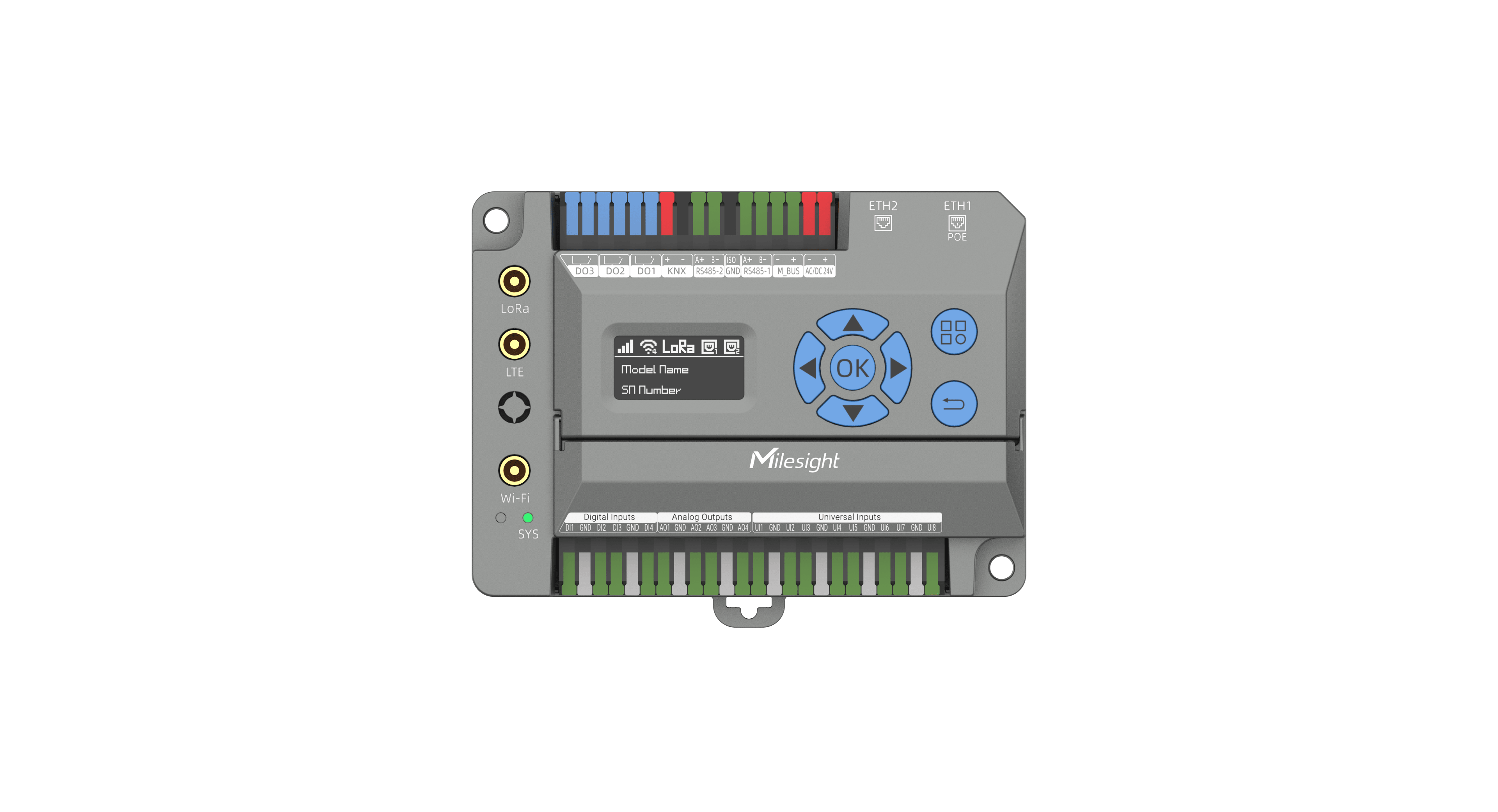 Milesight EG71 Building IoT Gateway | 8-CH LoRaWAN | RS485 KNX M-BUS | 4G LTE Wi-Fi | EG71-L08GL-915M